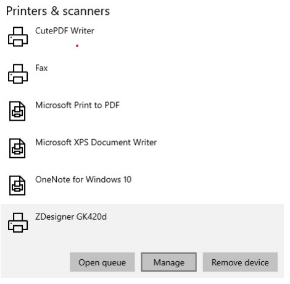 Manage Printers